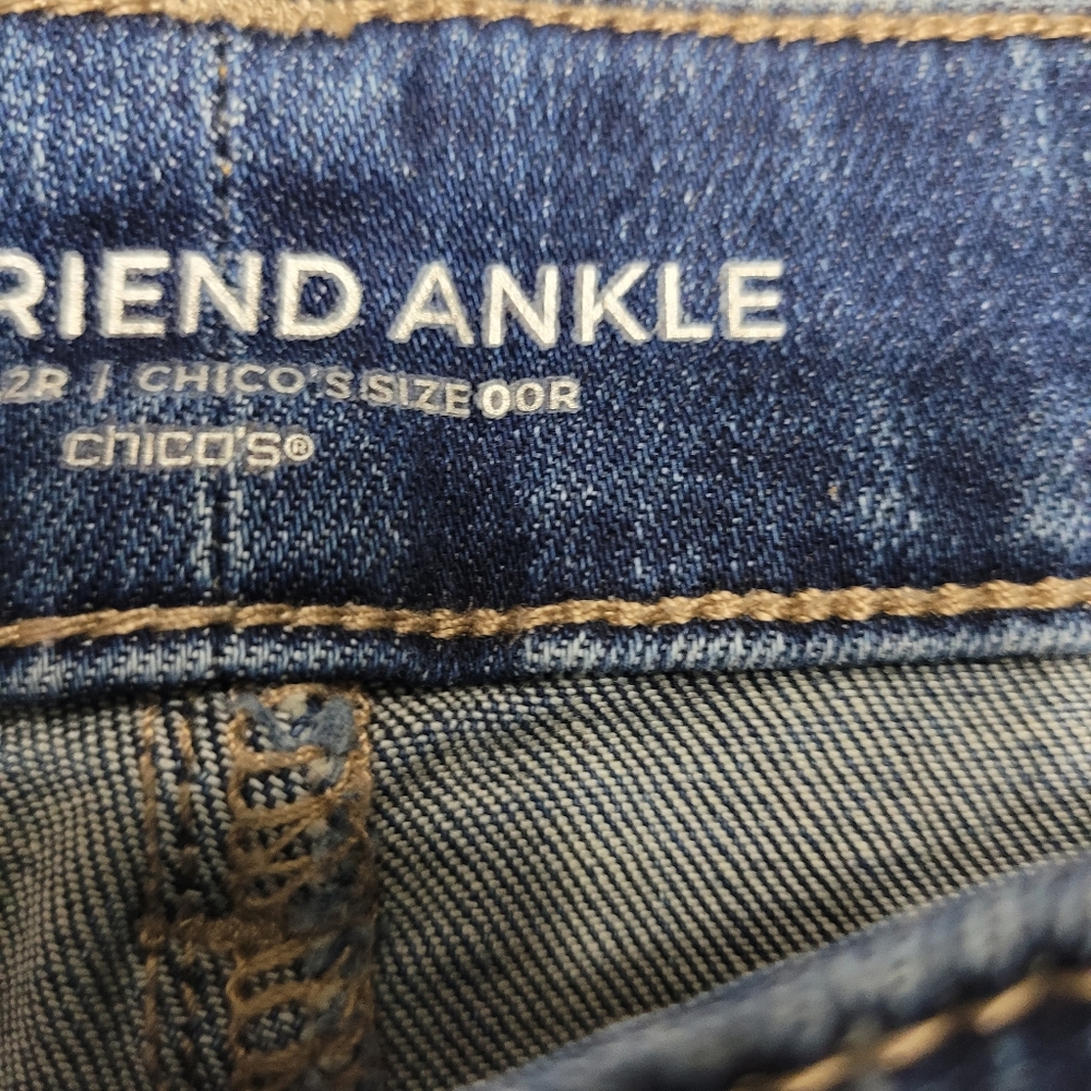Chico's Boyfriend Ankle Jeans Sz 00R - Picture 5 of 6